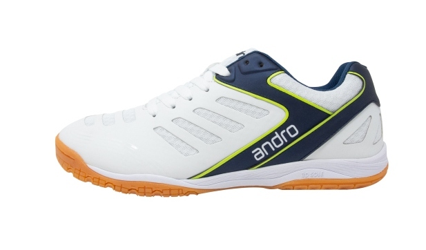 Andro Cross Step Table Tennis Shoes - White/Blue/Green- CLEARANCE