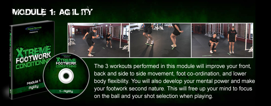 Module 1: Agility - The 3 workouts here will improve your front, back and side to side movement, foot co-ordination, and lower body flexibility