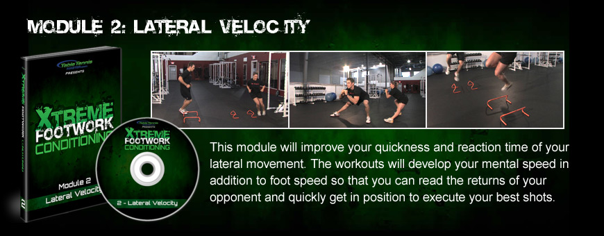Module 2: Lateral Velocity - These workouts will improve your quickness and reaction time of your lateral movment. You will develop your mental speed as well as foot speed