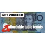Affordable Table Tennis Gift Voucher $10.00