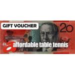 Affordable Table Tennis Gift Voucher $20.00