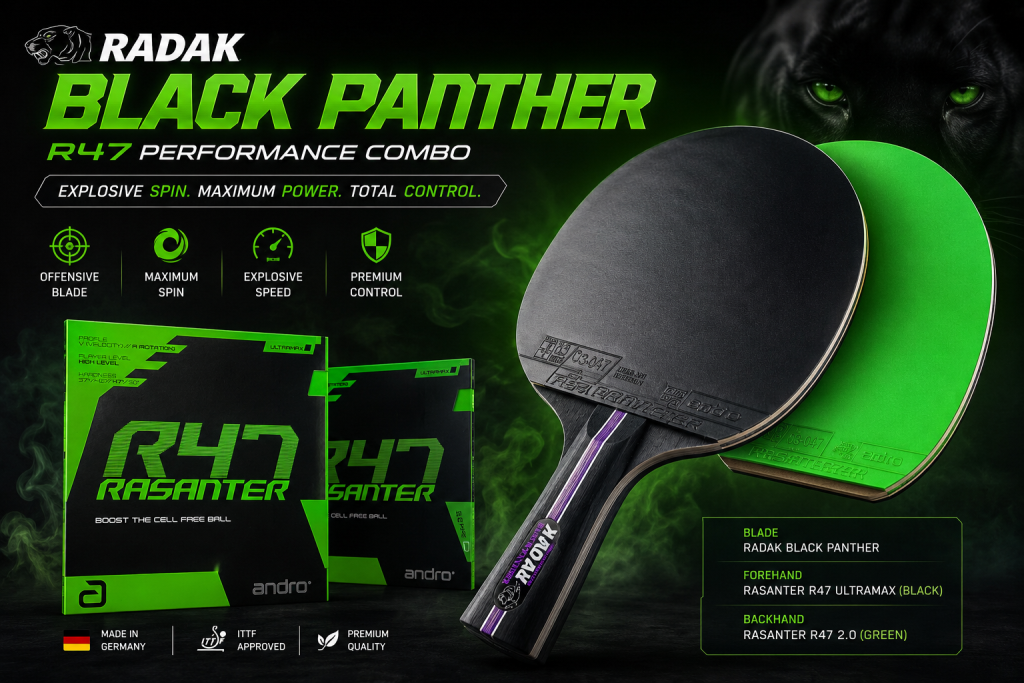 RADAK Black Panther Plus Andro Rasanter R47 ULTRAMAX , Black/Green