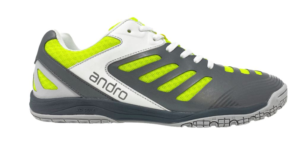 Andro Cross Step 2 Table Tennis Shoes - Blk/Grey/Yellow