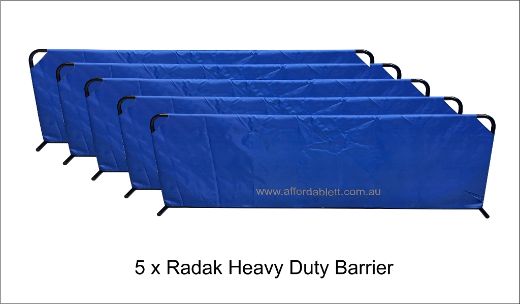 5 x Radak Court Surrounds/Barriers 2.3m long - Heavy Duty