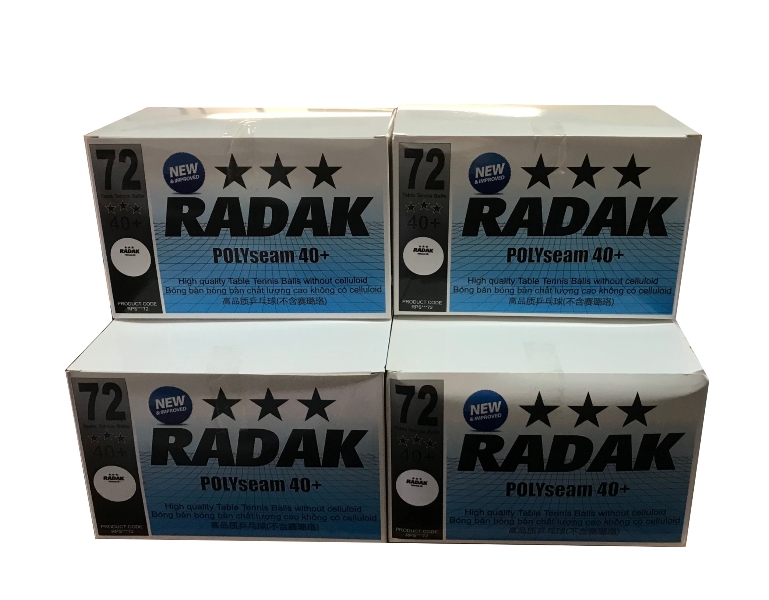 Radak 3 star 40+ ABS Plastic Balls Polyseam, bulk buy of 432