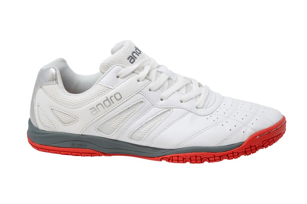 Andro Shuffle Step 2 Table Tennis Shoes - White/Red