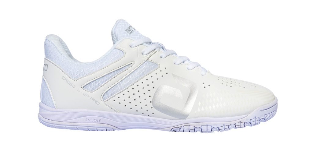 Andro Cross Step PRO Table Tennis Shoes - White/Silver