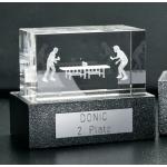 Donic 3D Crystal Glass Block 50 x 50 x 80mm in 3cm Base