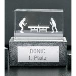 Donic 3D Crystal Glass Block 50 x 50 x 80mm in 4cm Base