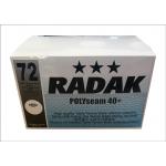 Radak Polyseam 3 star 40+ Plastic Balls, Box of 72