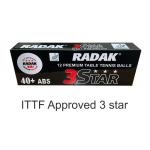 AAA Radak Polyseam R40+ 3 star Table Tennis Balls Pk 12 ITTF Approved