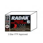 AAA Radak Polyseam R40+ 3 star Table Tennis Balls Pk 72 ITTF Approved