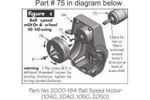 Newgy Spare Part 2000-184 Ball Speed Motor w/ Brass Shaft