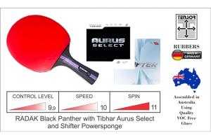 RADAK Black Panther Plus Tibhar Aurus Select and Shifter Powersponge