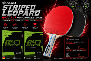 RADAK Striped Leopard Plus Andro Rasanter R47 RED/Black