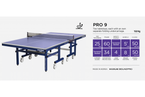 Xiom Pro 9 ITTF Table Tennis Table, 25mm Top